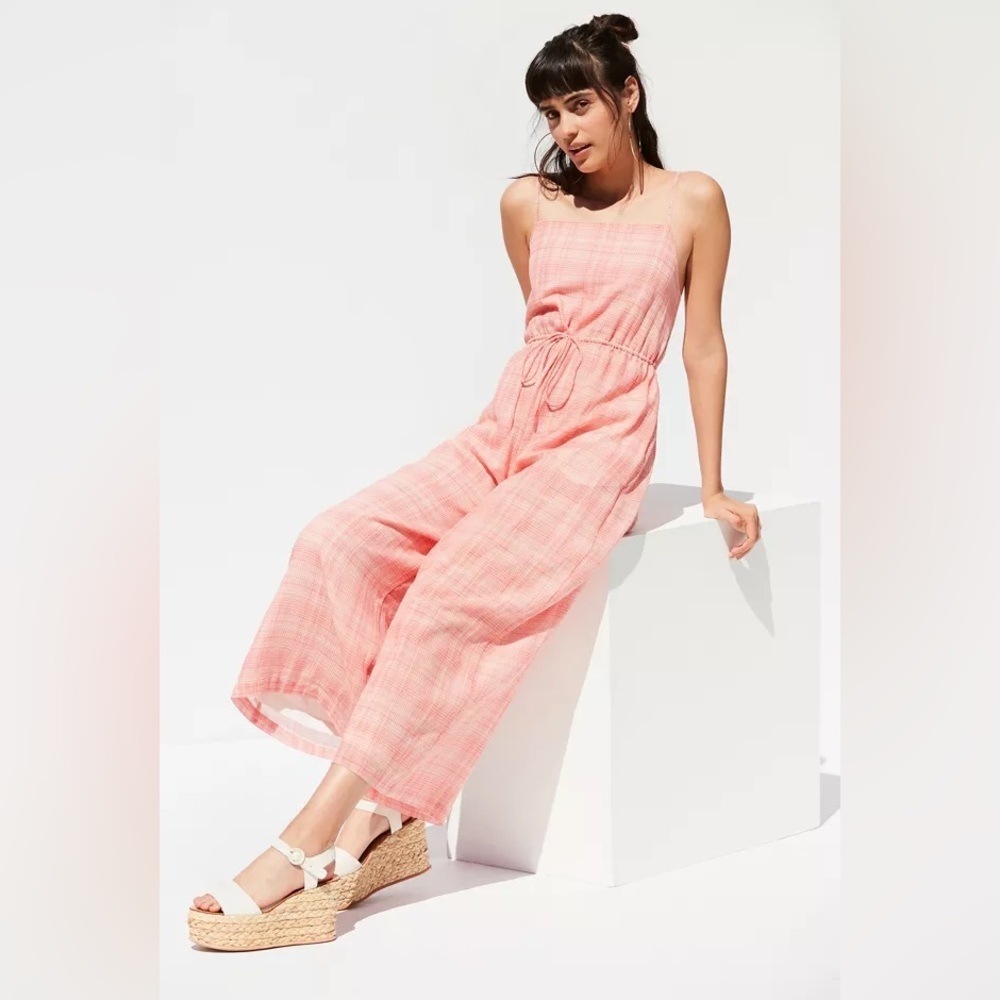 NWT Urban Outfitters Pastel Plaid Cotton Jumpsuit